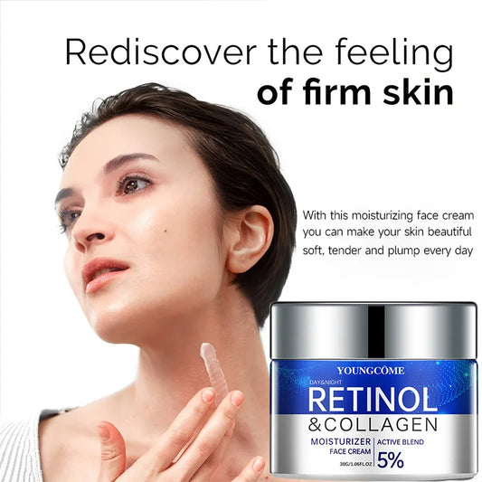 Retinol Wrinkle Removing Cream for Face Best Facial Moisturizer for Aging Skin with Collagen and Whitening Moisturizing Cosmetic