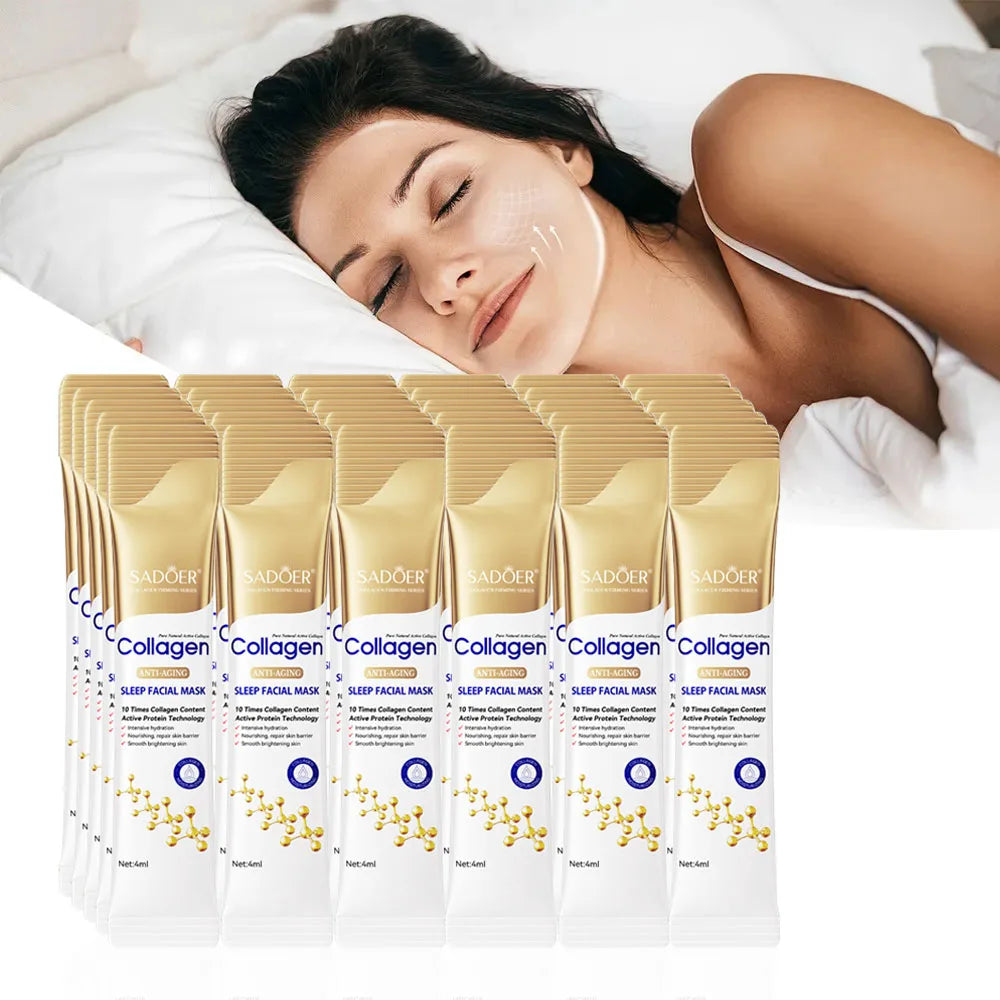 30pcs SADOER Collagen Sleeping Facial Masks Face skincare Moisturizing Brightening Firming Hydrating Face Mask Facial Skin Care