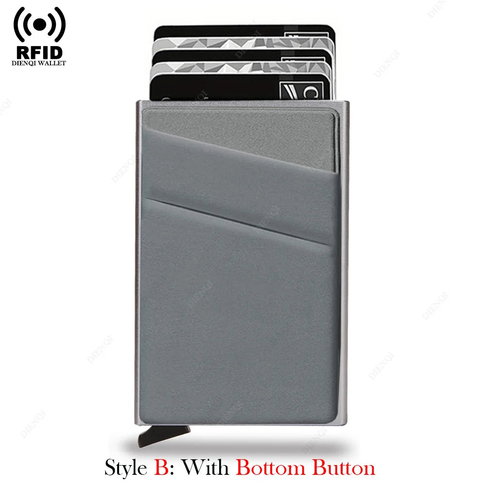 Anti-theft Cards Protectors Card Holder Minimalist Smart Wallet RFID Protection Aluminum Metal Box Cardholder Case Porte Carte