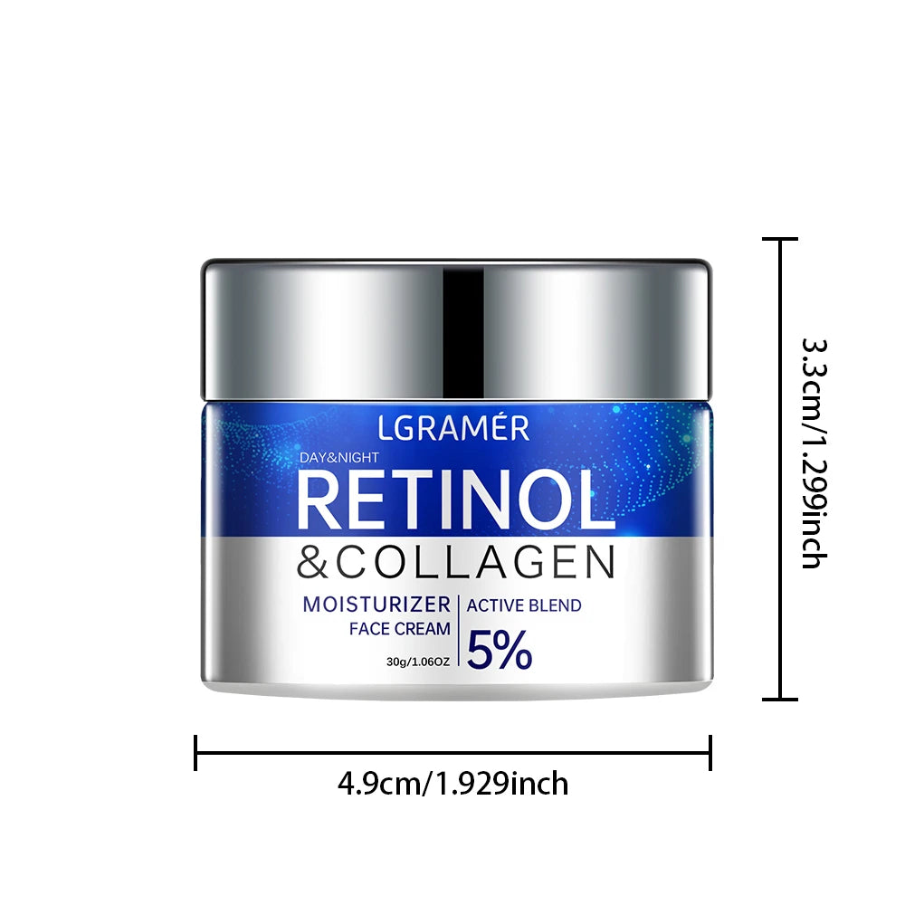 LGRAMER Retinol Cream Collagen, Moisturizing, Fast Absorption, Fresh Smell, Moisturizing Skin, Reduce Fine Lines