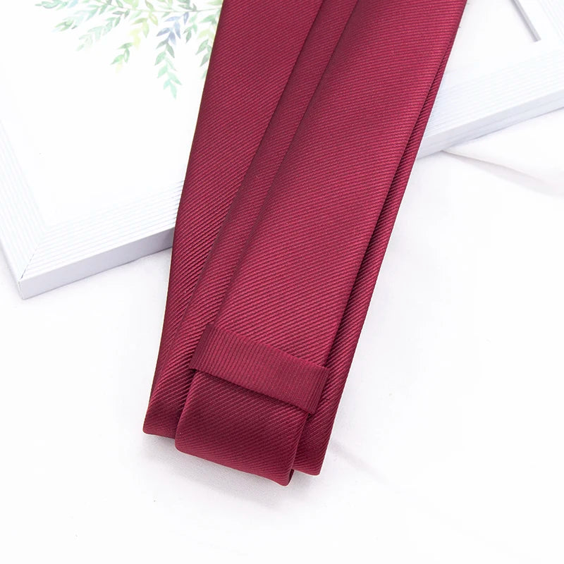 Men's Business Jacquard Slim Tie, British Classic Solid Color Tie,Casual Wedding Accessories