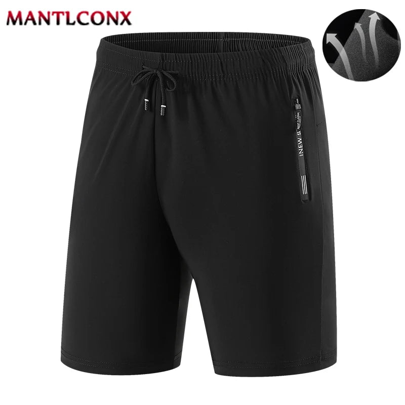 Summer Men's Sport Shorts Cool Sportswear Running Shorts Casual Bottoms Gym Fitness Training Jogging Short Pants Men Black Gray